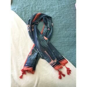 Lulla Collection by Bindya Flamingo scarf with tassels 34 x 74